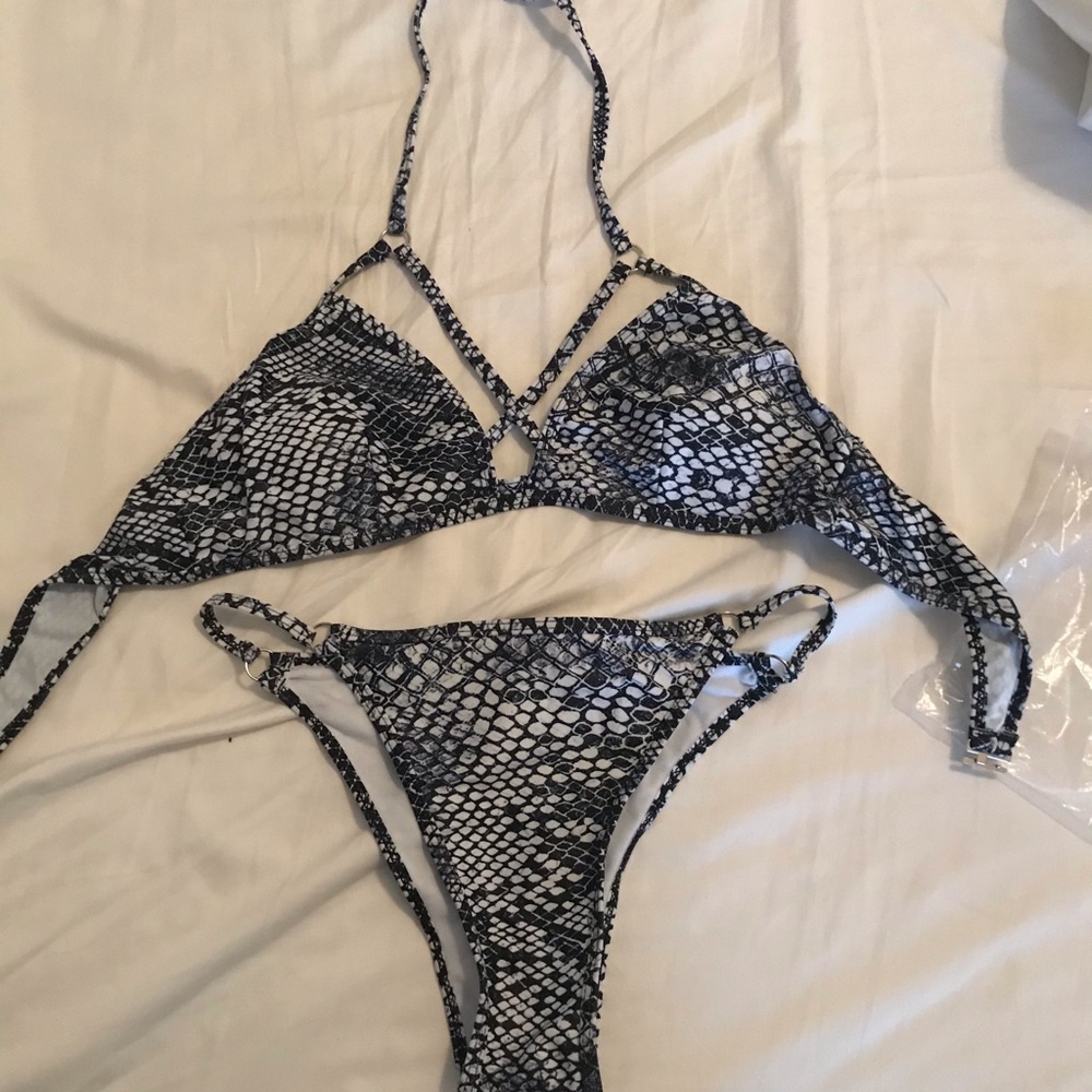 Matching Snakeskin Bikini Set